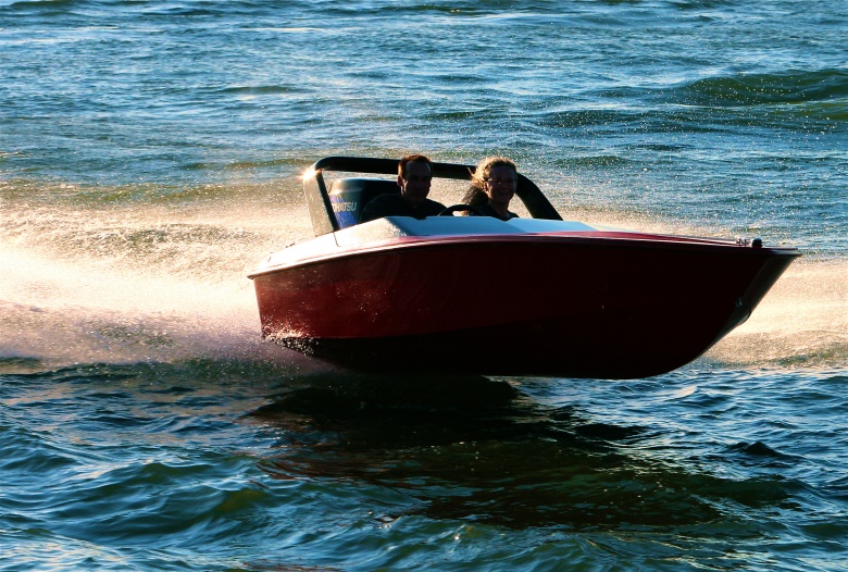 X-15 Boat Sunset Red